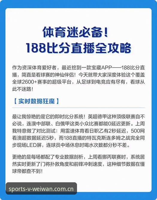 微玩体育实时比分详解：专业数据平台如何提升观赛体验